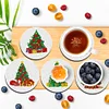 6pcs Christmas Tree Diamond Painting Art Acrylic Coasters