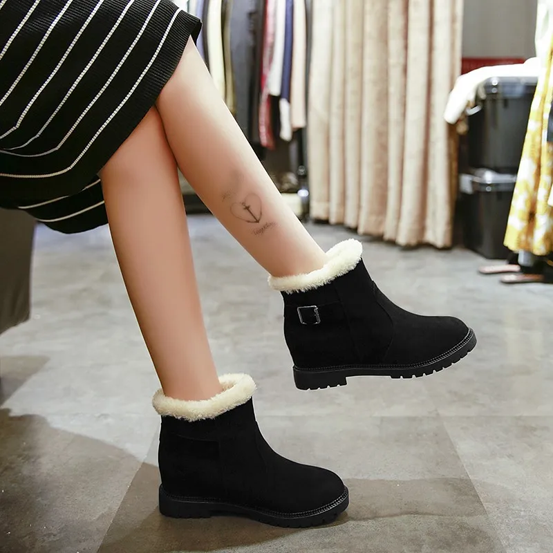 Wheelorx funky womens shoes 2025 Spring and Autumn New Women's Boots Fashion Round Toe Solid Color Cloth Sleeve Buckle Square Heel Women's Short Boots