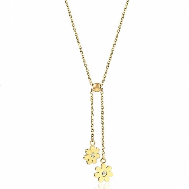 304 Stainless Steel 18K Gold Plated Casual Minimalist Plating Flower Pendant Necklace