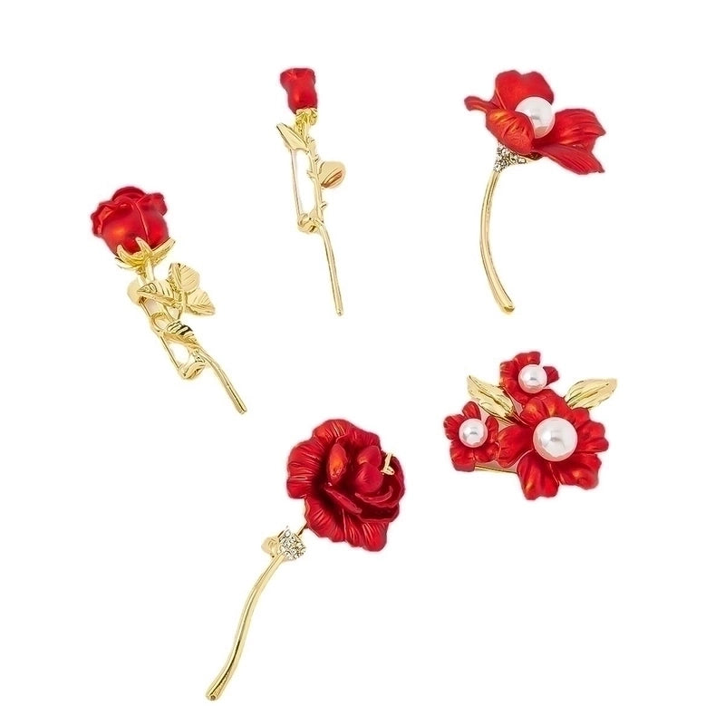 Elegant Minimalist Pin Rose Flower Alloy Plating Women’s Brooches