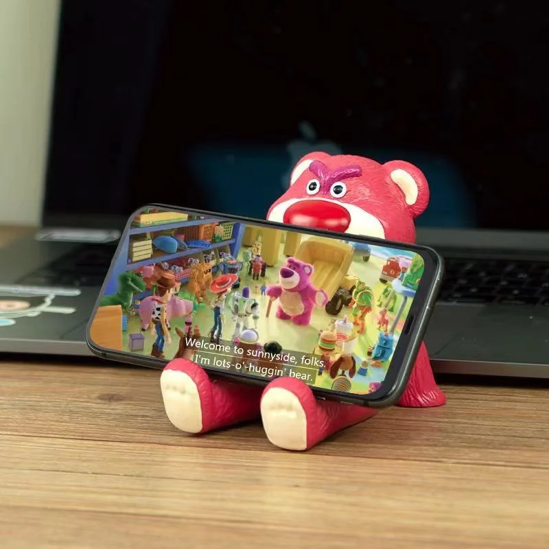 Strawberry bear mobile phone stand on the desktop cartoon tablet ipad support