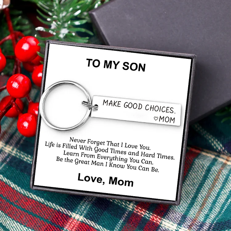 Make Good Choice Love Mom Dad Keychain Funny Gift for Your Kids 