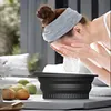 Silicone Face Ice Bath Bowl Folding Cold Plunge Basin Built In Icetray Skin Care