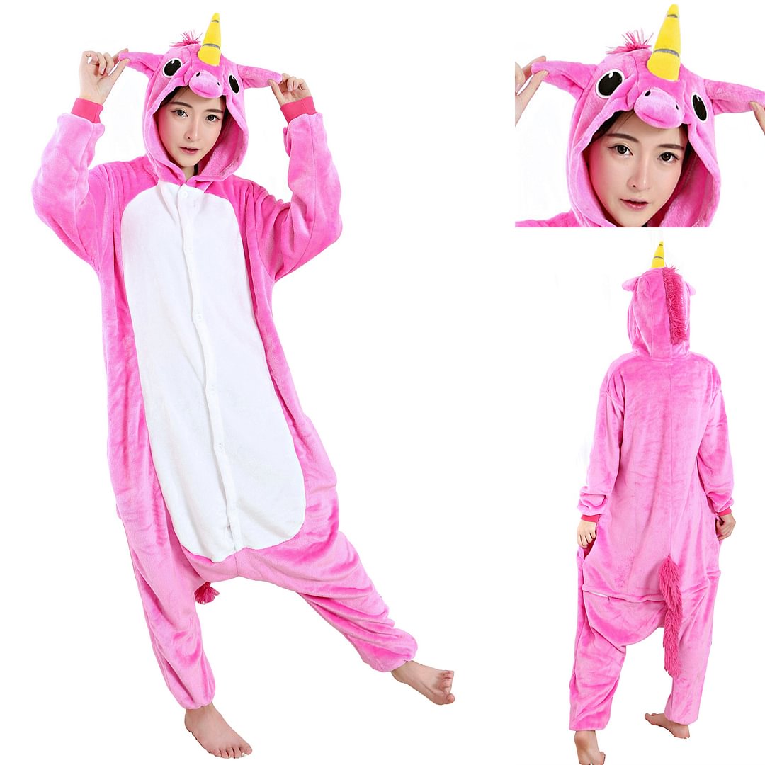Adult Red Unicorn Pegasus Kigurumi Onesies Costume Pajamas-Pajamasbuy