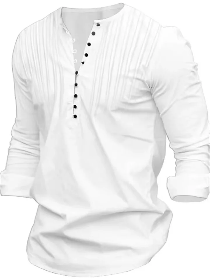 Men's Shirt Button Up Shirt Casual Shirt Black White Pink Navy Blue Blue Long Sleeve Plain Crew Neck Street Vacation Button-Down Clothing Apparel Stylish Modern Contemporary Casual-Mixcun