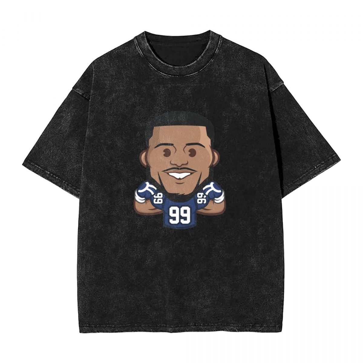 Los Angeles Rams Aaron Donald Emoji Printed Vintage Men's Oversized T-Shirt