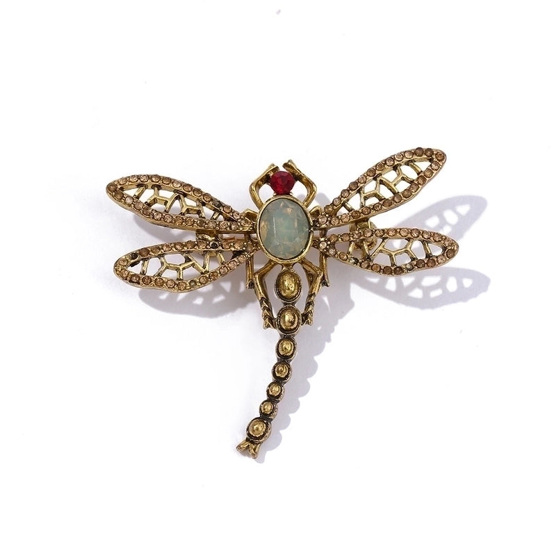 Retro Pin Dragonfly Alloy Enamel Inlay Zircon Women’S Brooches