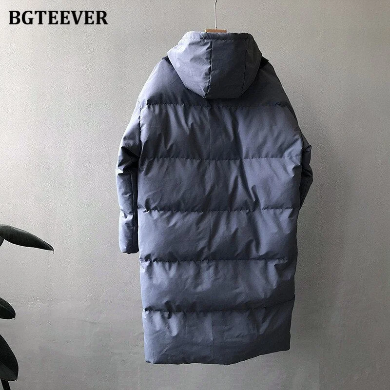 BGTEEVER Thicken Warm Loose Hooded Women Parkas Long Sleeve Cotton Padded Women Down Coats Winter Ladies Down Jackets