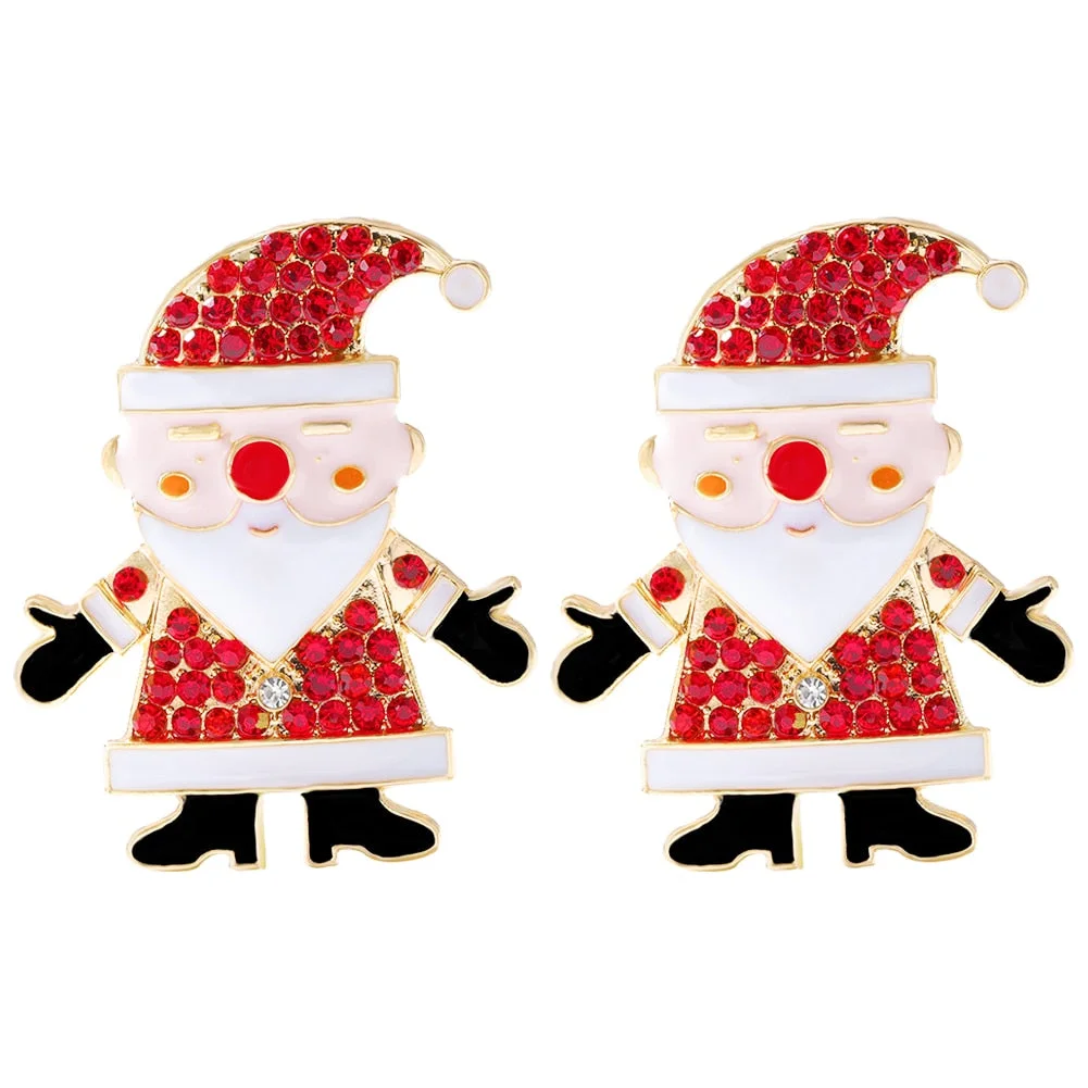 Dvacaman Sparkle Christmas Tree Candy Cane Gingerbread House Christmas Cactus Snowman Santa Drop Earrings For Women Cute Jewelry