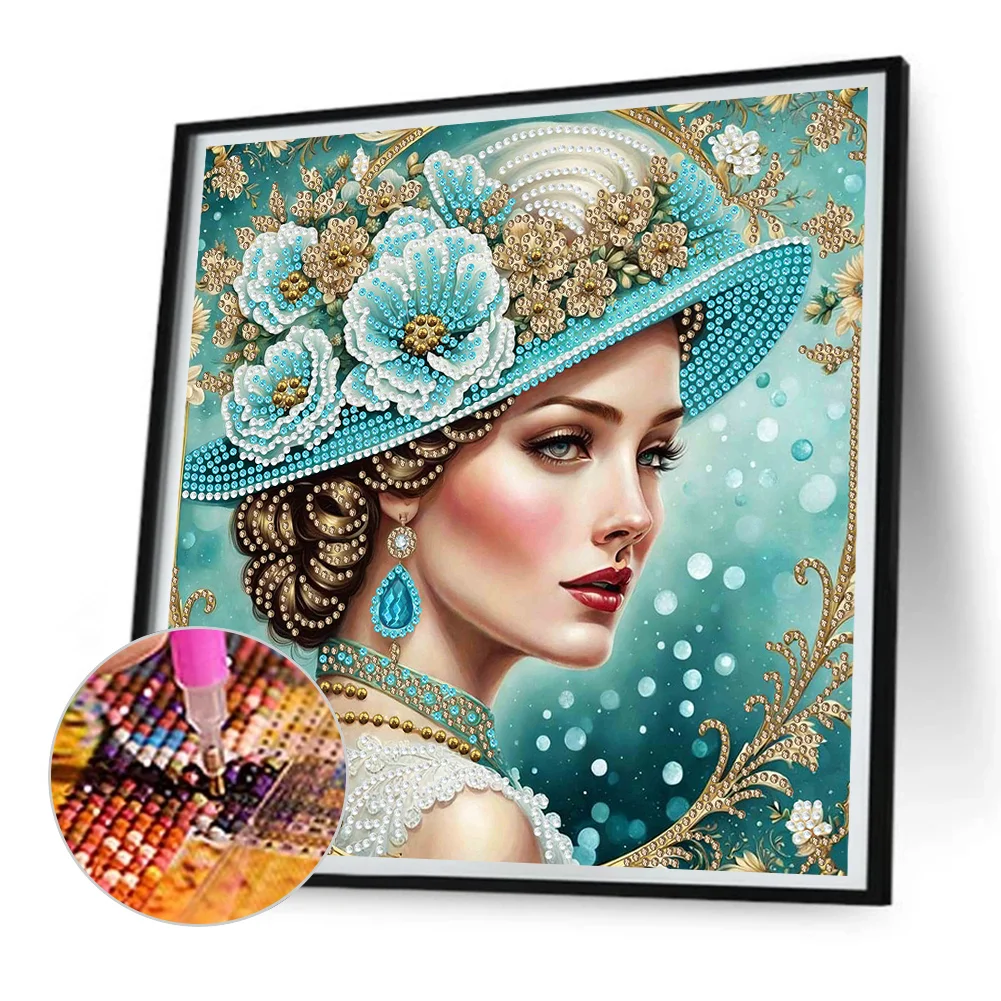 Diamond Painting - Partial Special Shaped Drill - Fashion Lady(Canvas|30*30cm)