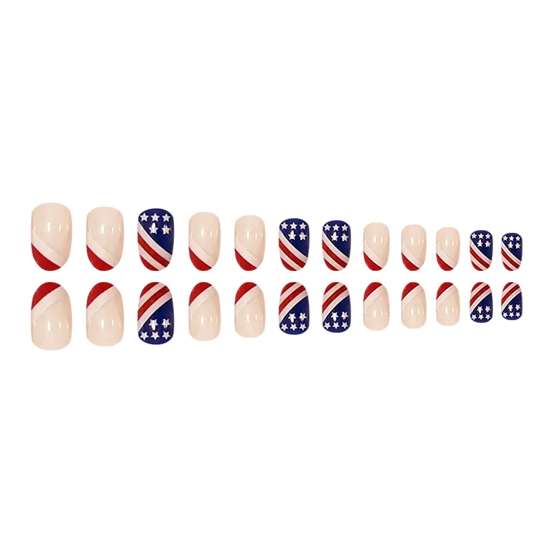Churchf Churchf Independence Day Red And Blue With Stars Amazing Guy Wearing Fake Nails