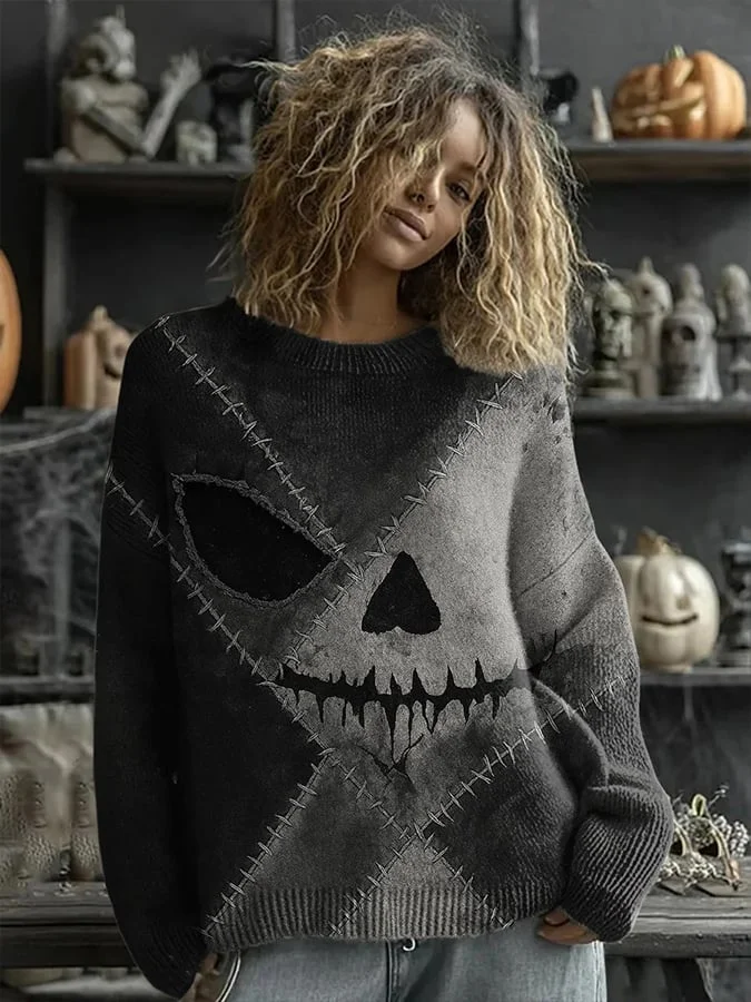 Women's Halloween Print Sweater 