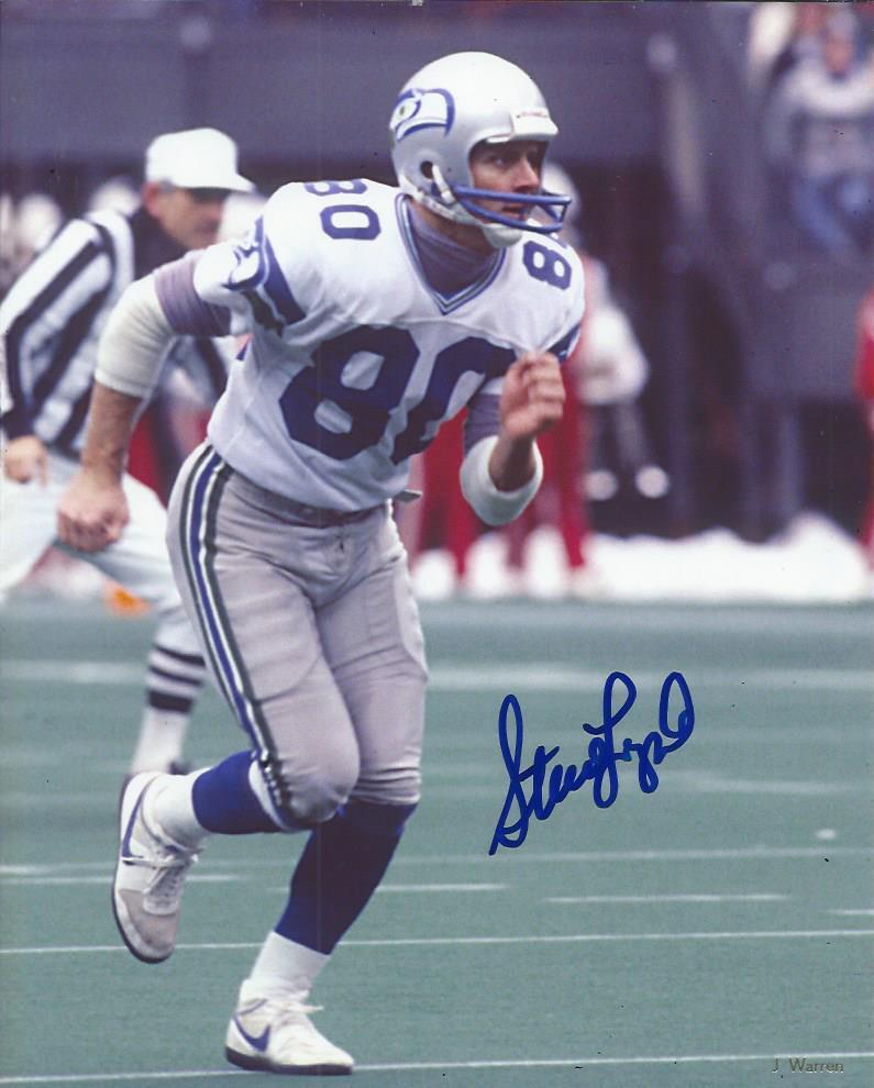 Steve Largent Hofer Seattle Seahawks Hand Signed 8x10 Autographed Photo Poster painting COA