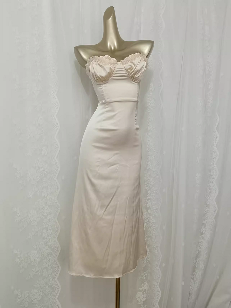 Girlwedding Sheath Sweetheart Satin Vacation Dress Birthday Dresses SD0068