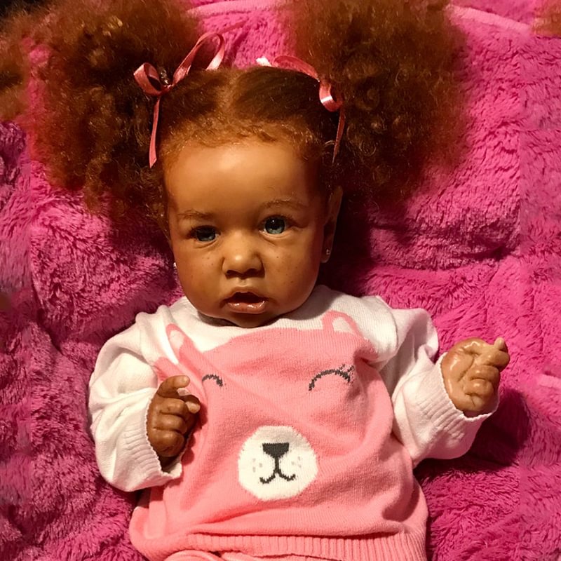 African American 12'' Handmade Amari Full Body Silicone Reborn Baby Doll Girl, Handcrafted of Soft Vinyl Body Toy Present -Creativegiftss® - [product_tag] Creativegiftss.com