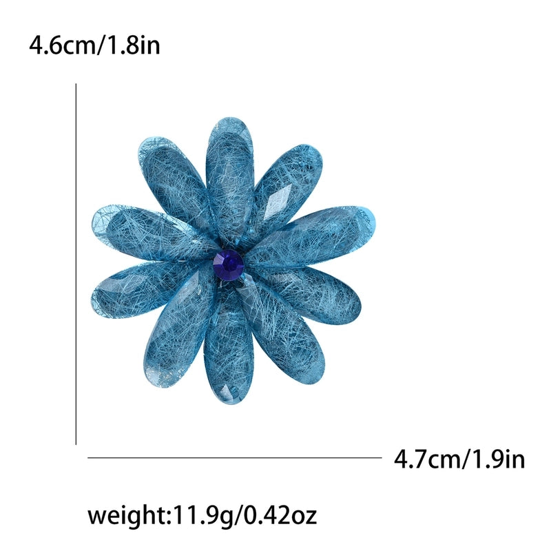 Minimalist Pin Flower Alloy Inlay Acrylic Women’s Brooches