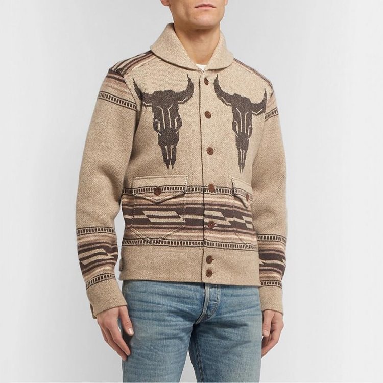 Men's Jacquard Long Sleeve Jacket