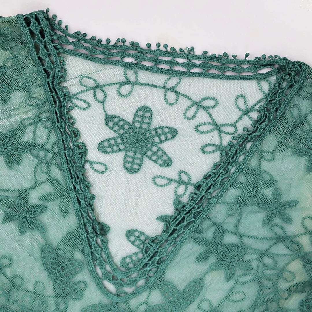 B2prity Women's Contrast Lace Bathing Suit Cover Up V-Neck Swimsuit Coverups Loose Swimwear Beach Dress Beachwear