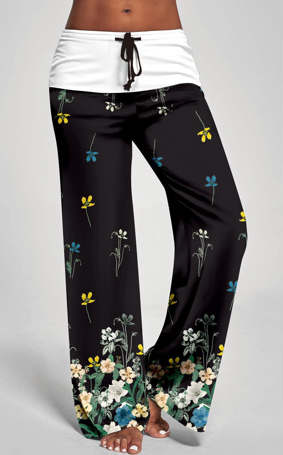 Autumn Women's Silk High Waist Fashion Print Yoga Leggings