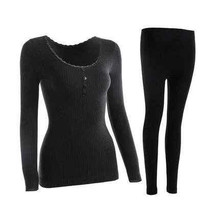 O-neck Women Cotton Thermal Underwear Clothing Cotton Thermo for Female Thermal Sets Long Johns Warm Suit Solid Color Intimates