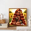 5D diy volle runde bohrer diamant malerei sonnenblume mädchen kunst wohnkultur 30x30cm
