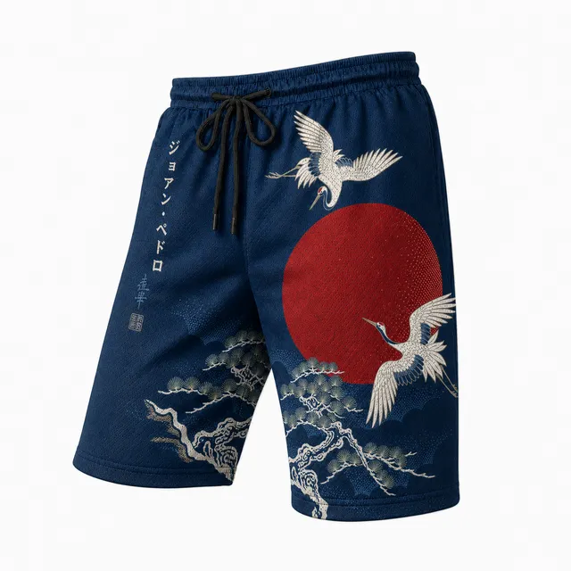 Techwear Japanese Ink Serpent Athletic Shorts