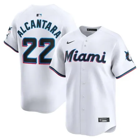 Men's Miami Marlins #22 Sandy Alcantara  White Home Limited Player Jersey