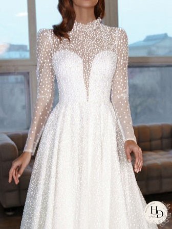 Dresses Mesh Jacquard Long Sleeve Party Dresses for Women