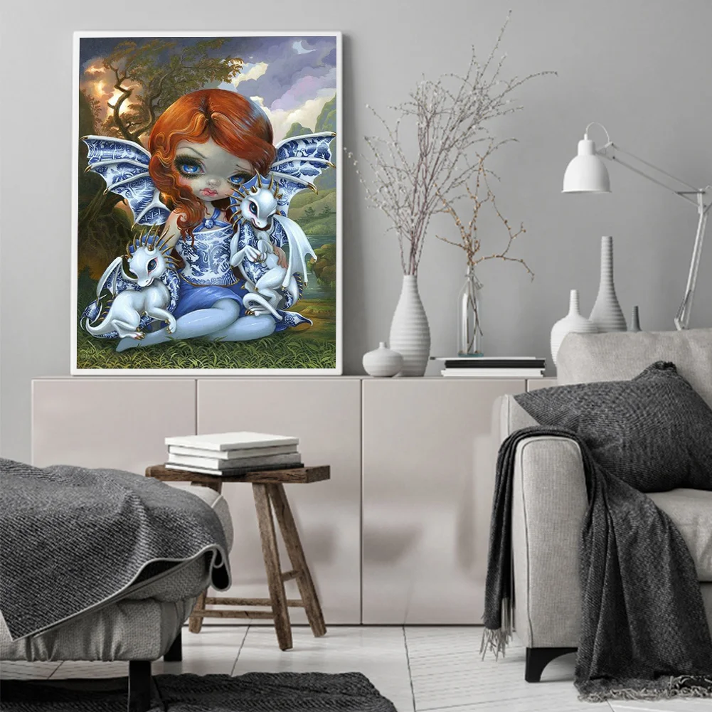 5D Resin Diamond Painting DIY big eye doll Full Round Mosaic Kit(B081)