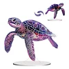 (US Local)5D DIY Special Shape Diamond Painting Desk Ornament Purple Animals Decor Kit