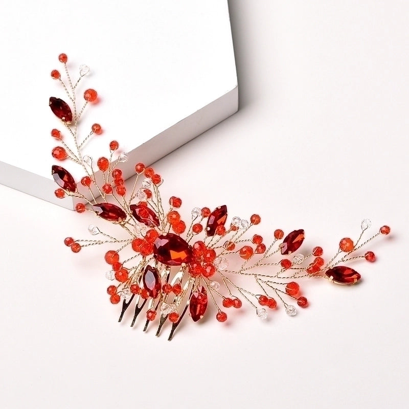 Luxurious Geometric Alloy Inlay Rhinestones Insert Comb