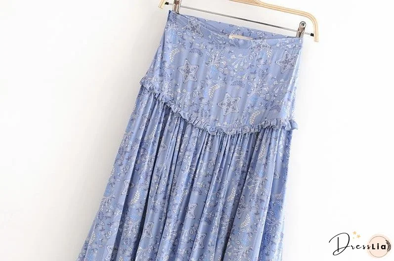 Print High Waist Boho Beach Skirt