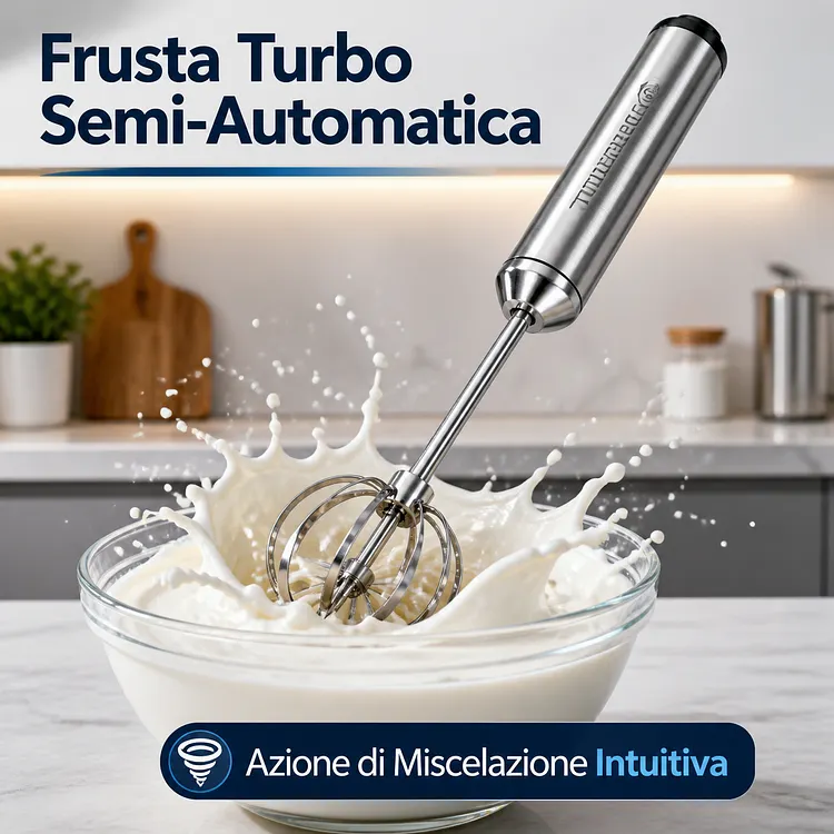 🥚🍳 Frusta a mano semiautomatica in acciaio inox 🔧✨