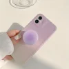 Minimalism Gradient Purple Soft TPU Phone Case with Holder for iPhone 7/8/X/11/12/13