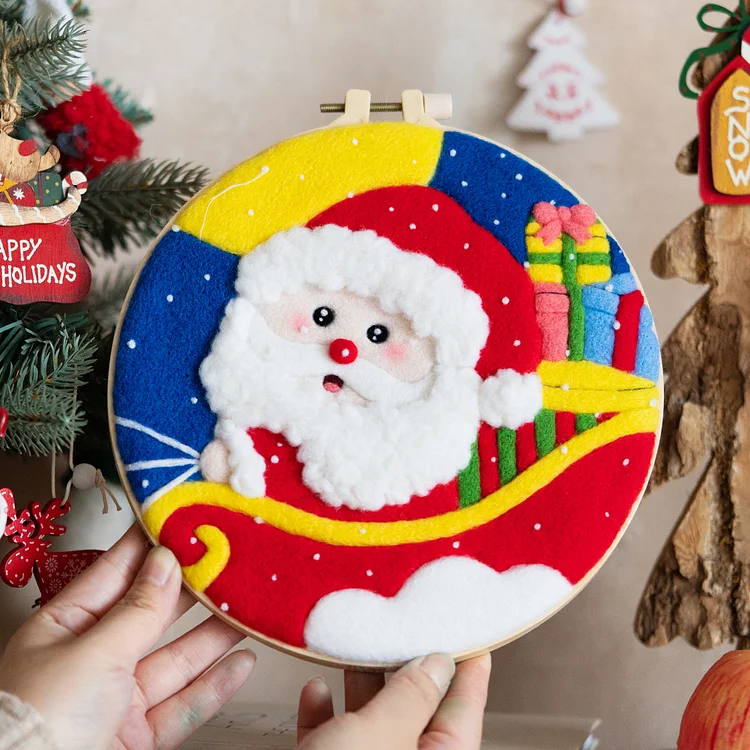 FeltingJoy - Christmas Painting Needle Felting Kit - Santa Claus