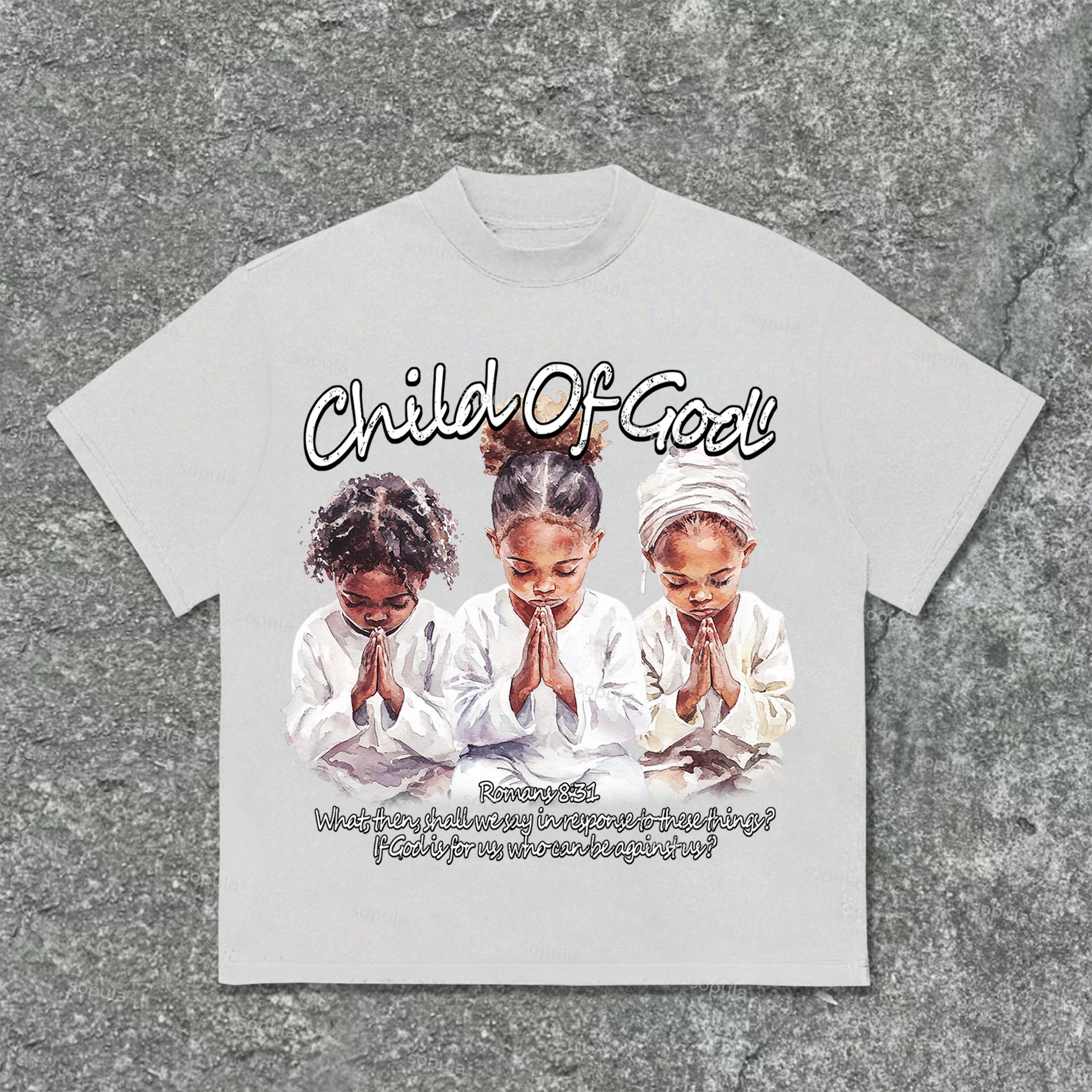 Sopula Child Of God First Sunday Prayer Graphic Print Cotton T-Shirt