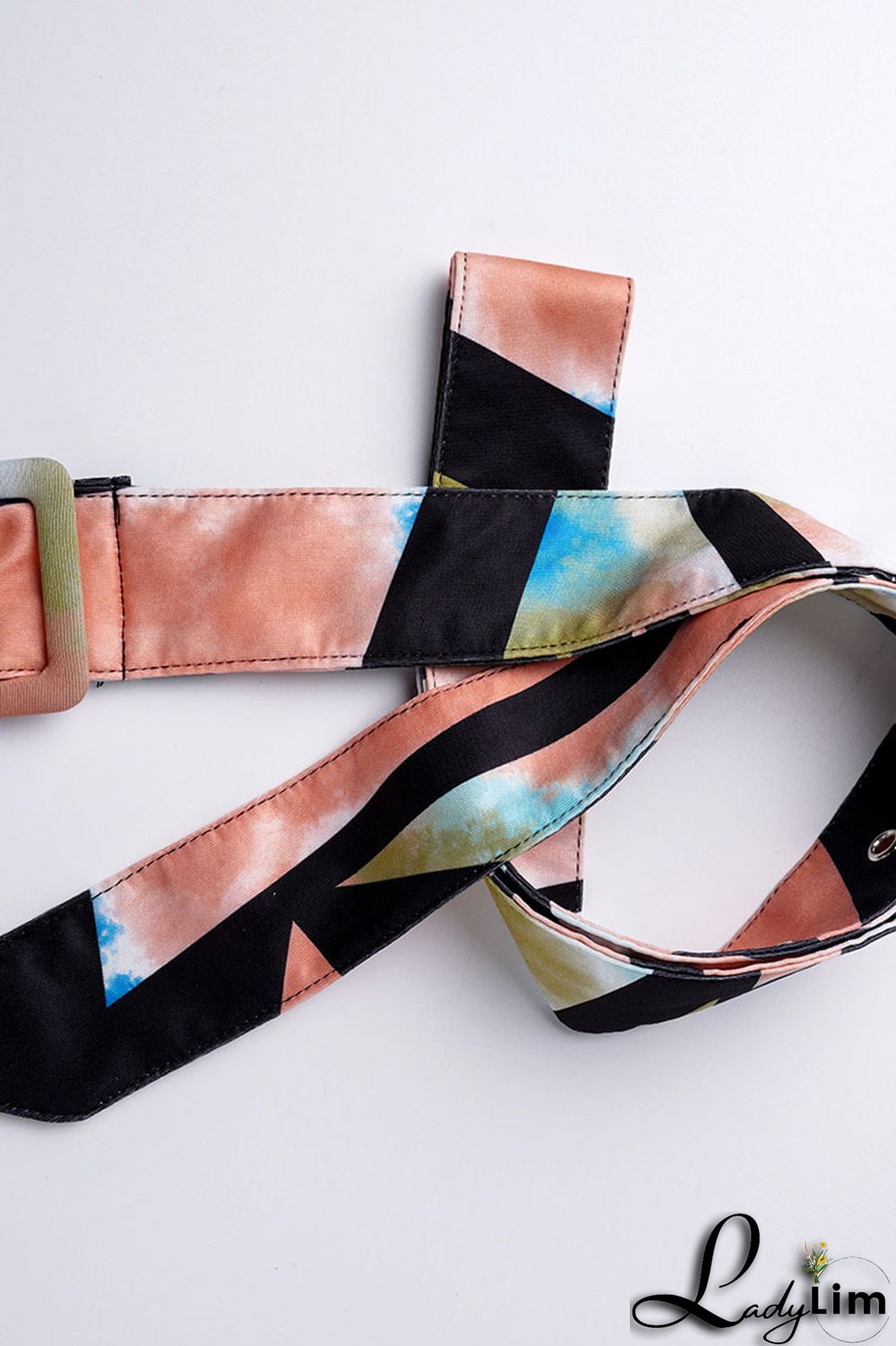 Blue Casual Print Split Joint Oblique Collar Plus Size Jumpsuits