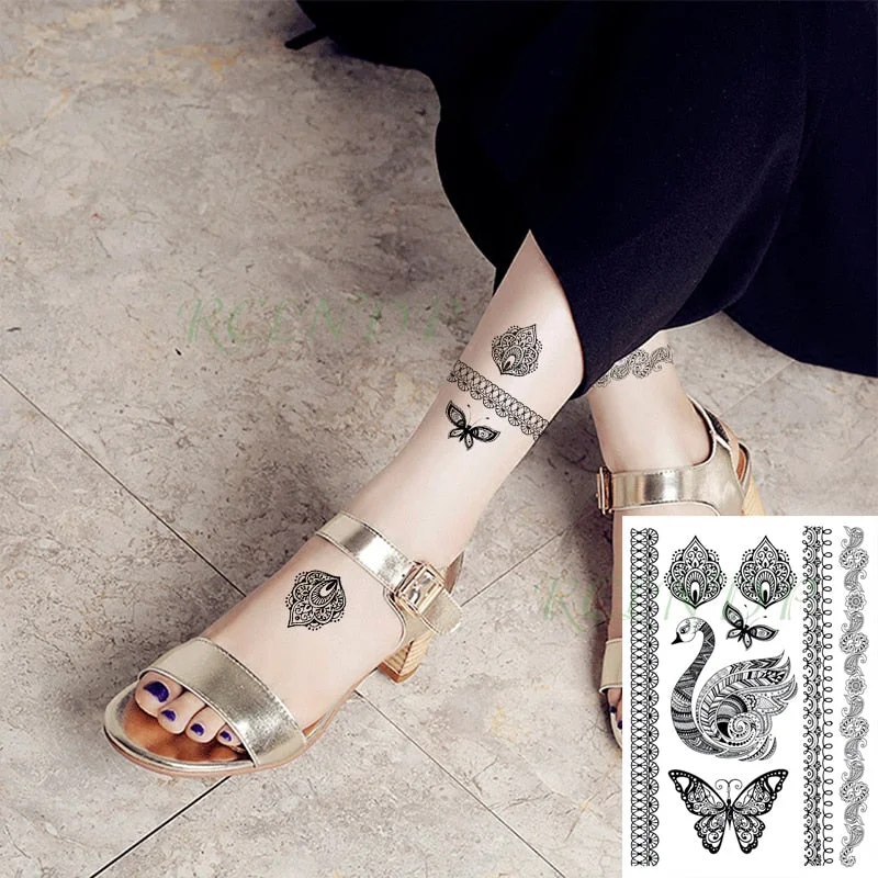 Waterproof Temporary Tattoo Sticker Butterfly Flower wing fake tatto flash tatoo tatouage temporaire waist chest for women girl