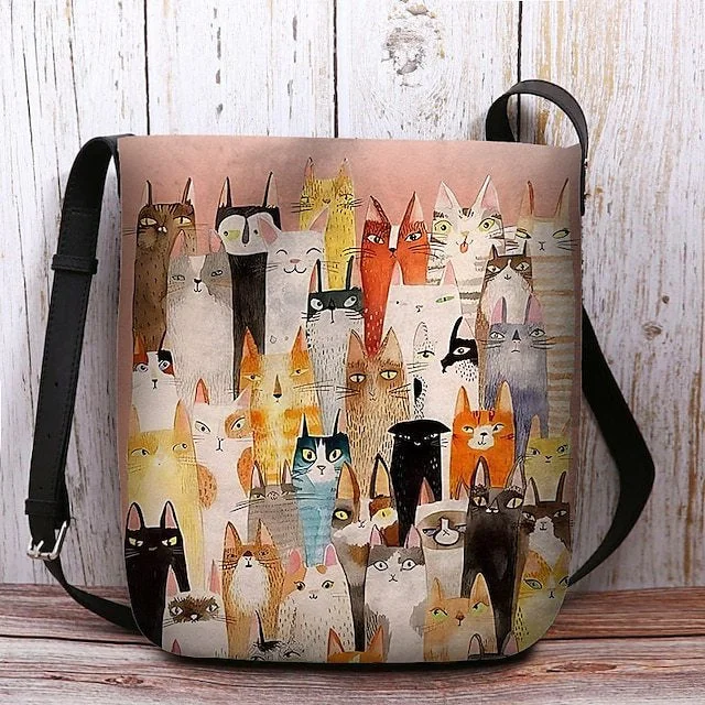 Style & Comfort for Mature Women Women's Cat Print Crossbody Bag