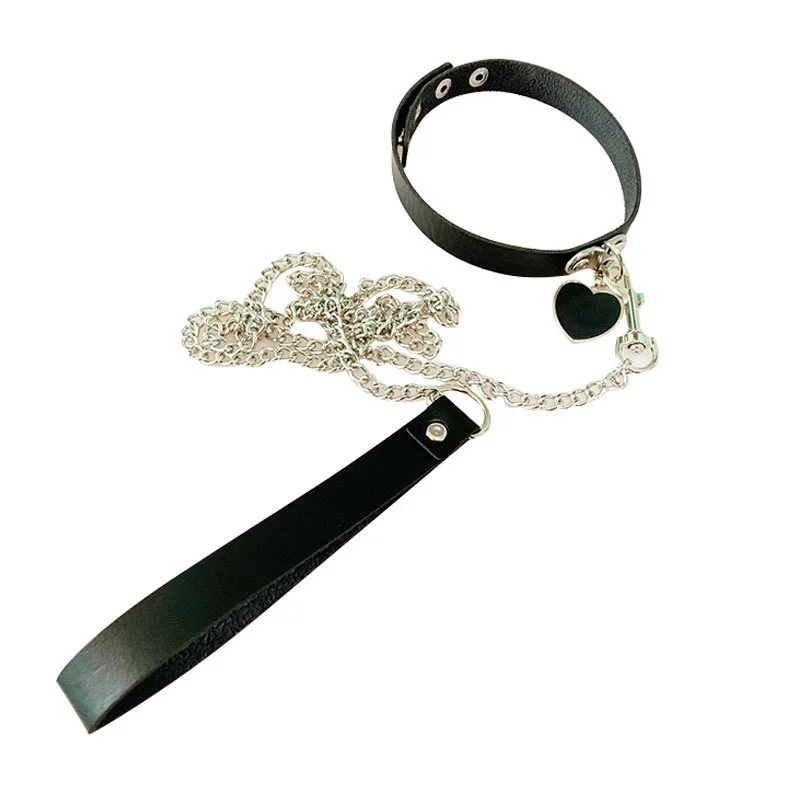 Brownm Personality Exaggeration Of Adult Sex Toys Rivet Collar Flavor Necklace Neck Neck Tugging Rope Dog Slave