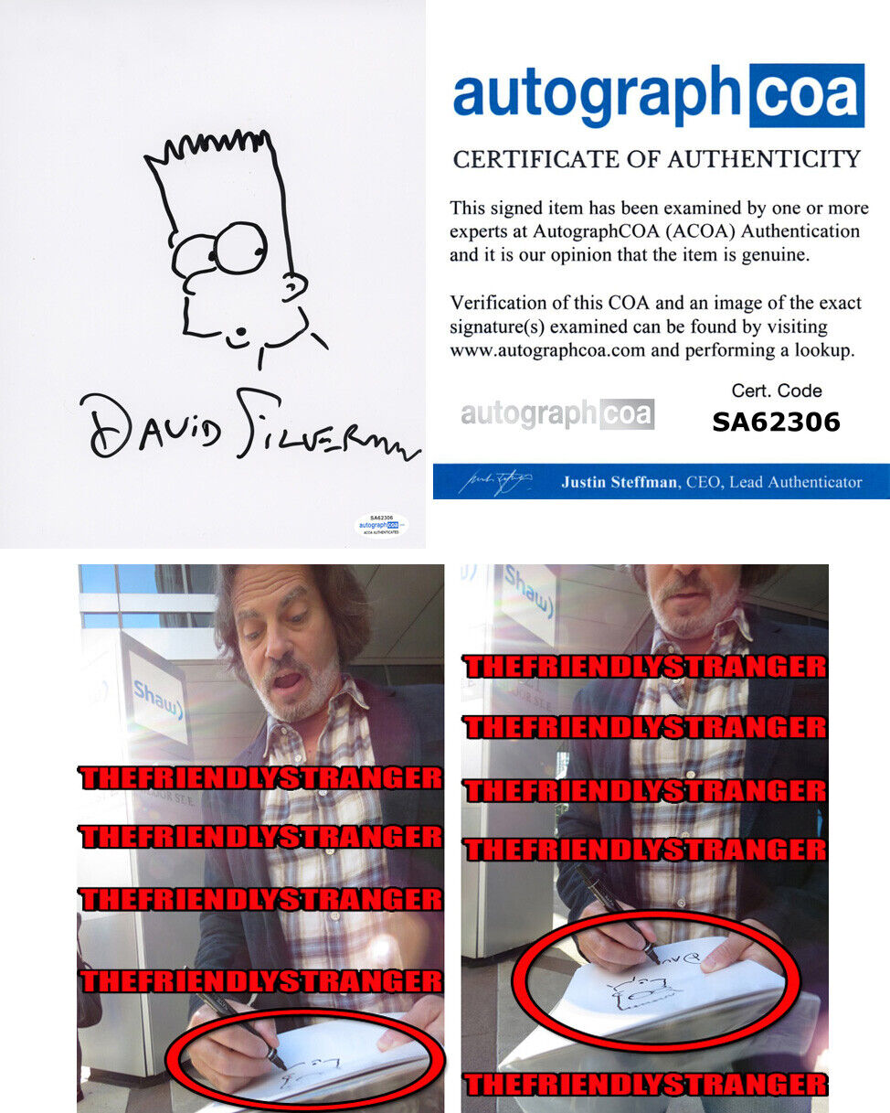 DAVID SILVERMAN signed BART SIMPSON SKETCH 8X10 Photo Poster painting EXACT PROOF Simpsons ACOA