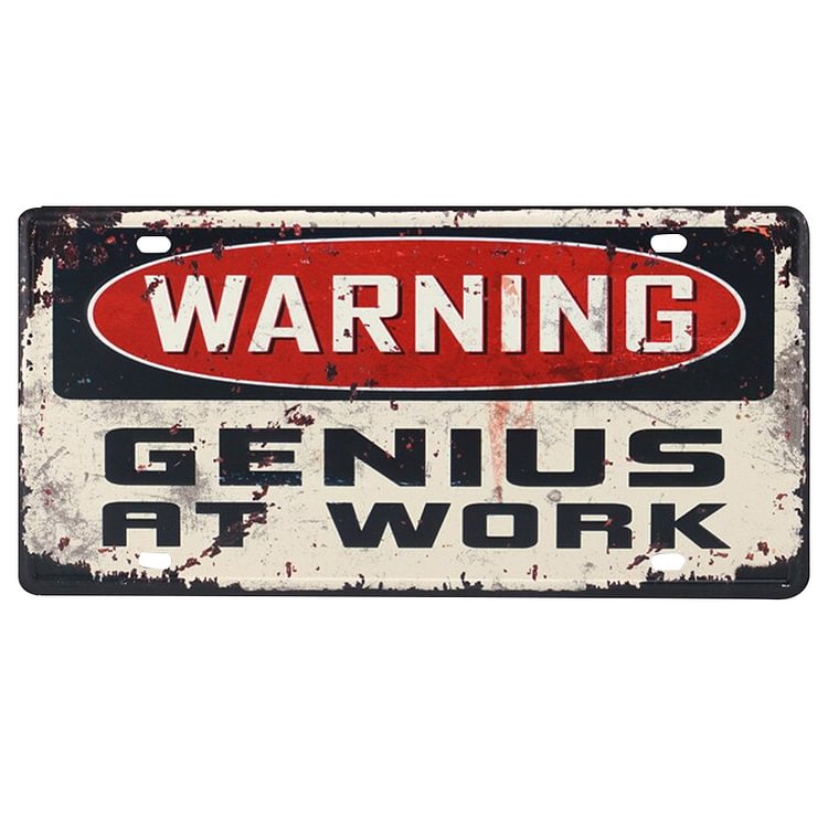 Warning Sign - Car License Tin Signs/Wooden Signs - Calligraphy Series - 6*12inches