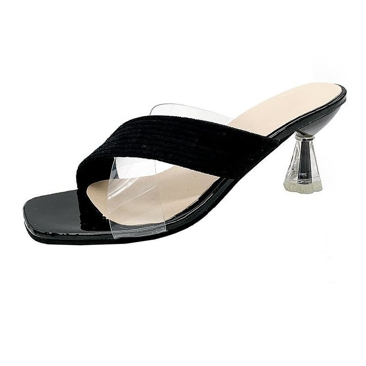 Women Slippers Sexy High Heels Women Shoes Fashion Pvc Peep Toe Pumpe Ladies Dress Party Wedding Sandals Designer Slides size 42