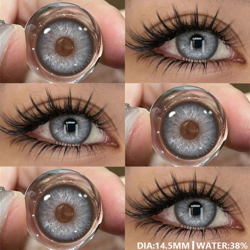 Sdrawing 1Pair Natural Colored Lenses for Eyes Fashion Blue Lenses Gray Contact Lenses Black Lense Colored Pupils for Eyes Yearly