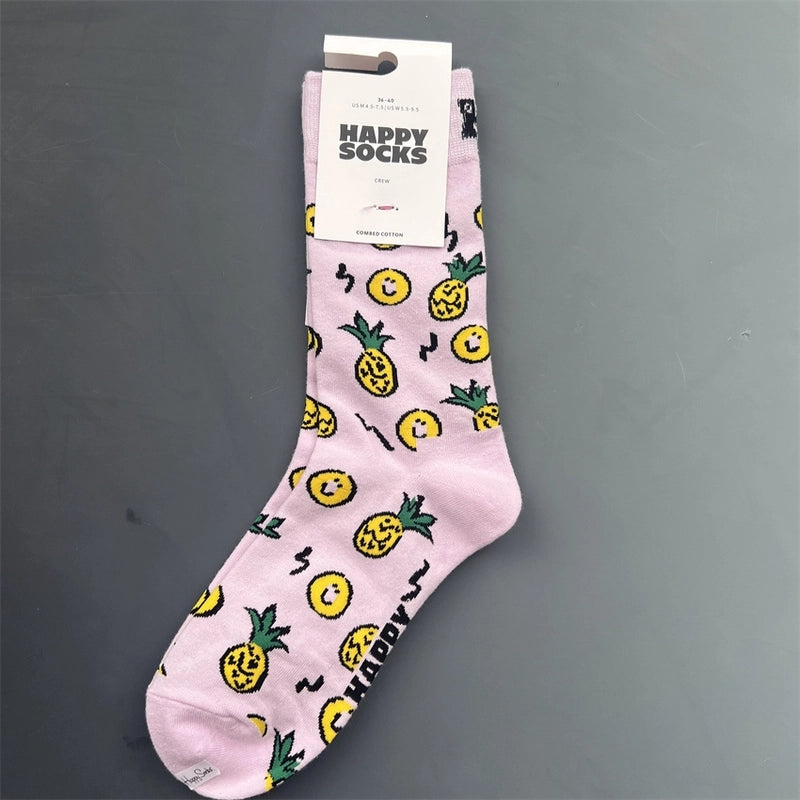 Women’s Vacation Minimalist Polka Dots Cotton Crew Socks A Pair