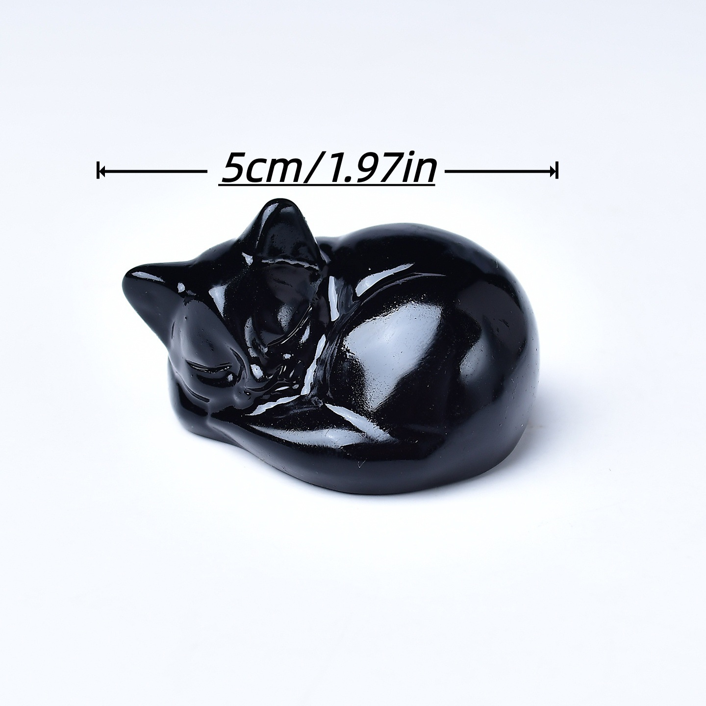 Opalite Cat Sculpture Hand-carved Sleeping Cat Figurine Middle Size elevenforest