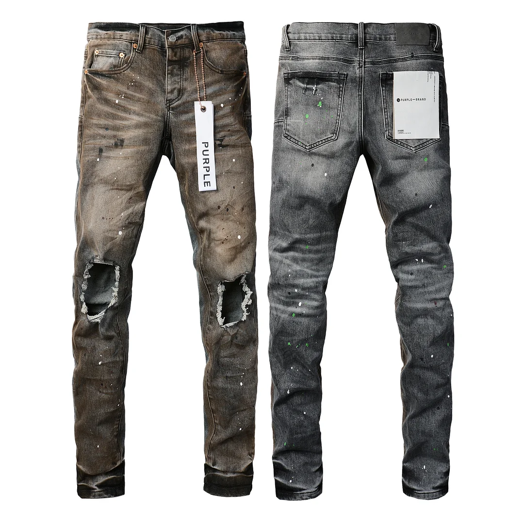 Purple Jeans industrial distressed ripped skinny jeans