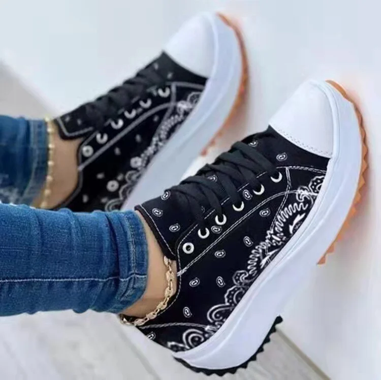 Qengg Women's Canvas Shoes 2022 New Canvas Shoes Fashionable Breathable High-top Casual Women's Shoes Thick-soled Lace-up Shoes