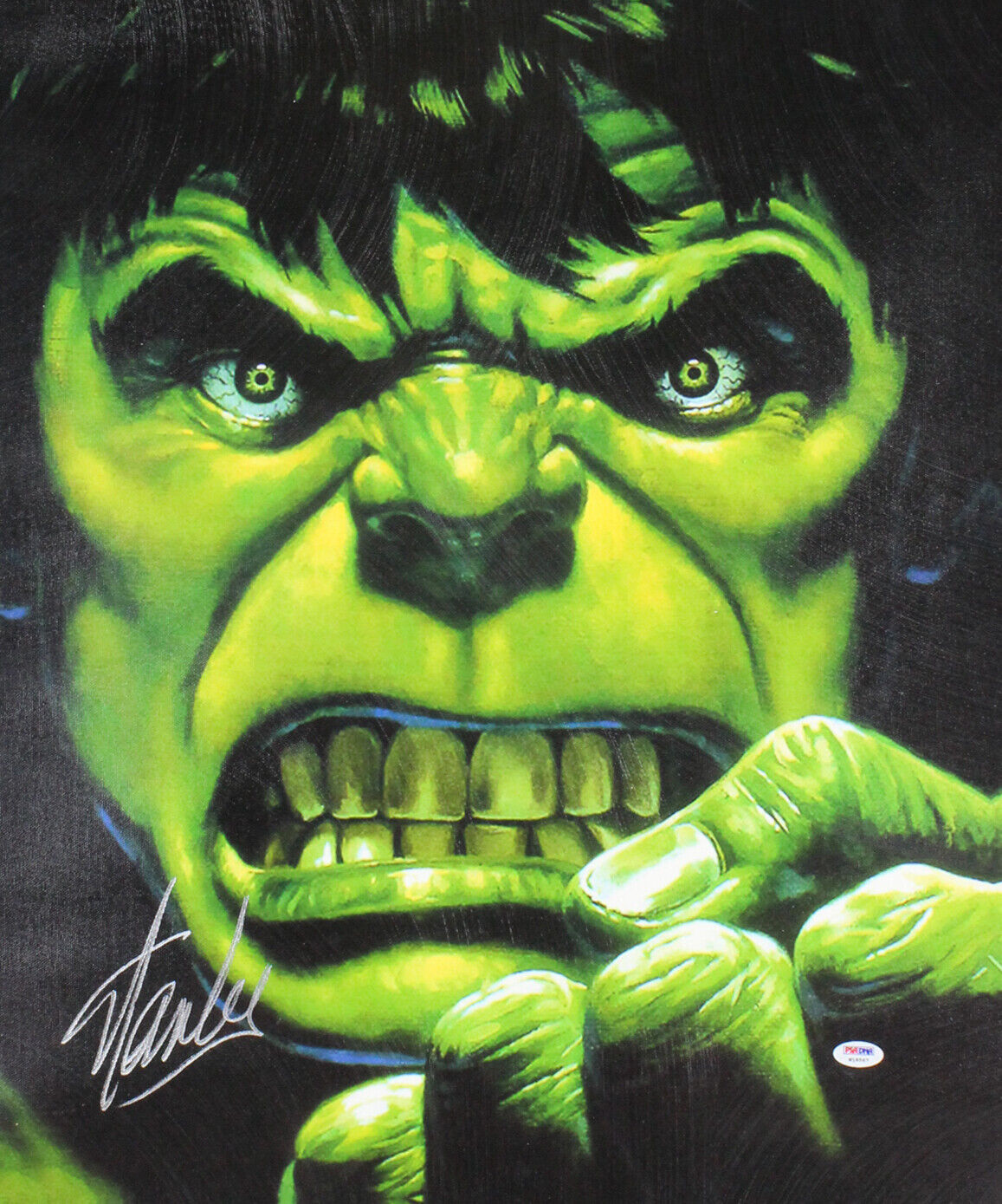 Stan Lee Marvel Authentic Signed 20x24 The Hulk Canvas Autographed PSA #W18567