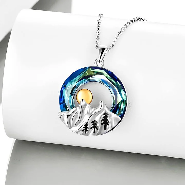 For Daughter - S925 You can Move Mountains Crystal Mountain Necklace